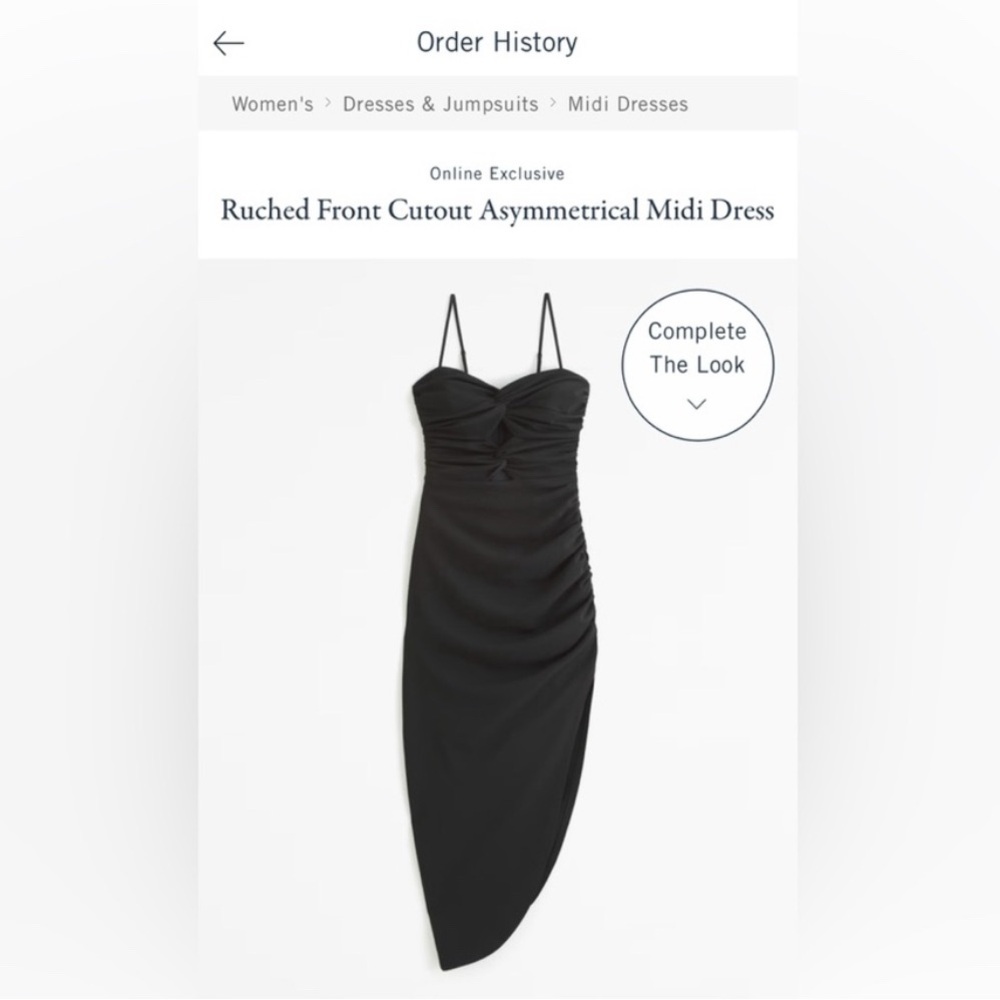 Abercrombie & Fitch Black Asymmetrical Midi Dress